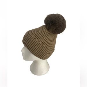 Norla Canada NWT alpaca brown knit winter hat toque with pompom wool winter hat